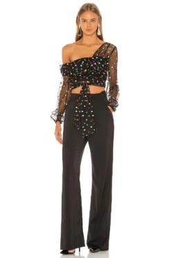 Camila Coelho Vitoria Top Black Multi -Camila coelho Sales COEL WS33 V4