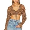 Camila Coelho Elly Top Brown Paisley -Camila coelho Sales COEL WS342 V1