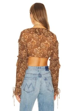 Camila Coelho Elly Top Brown Paisley -Camila coelho Sales COEL WS342 V3