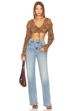 Camila Coelho Elly Top Brown Paisley -Camila coelho Sales COEL WS342 V4