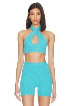 Camila Coelho Alessia Top Aqua