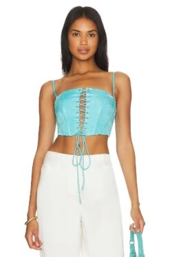 Camila Coelho Natal Top Bright Blue