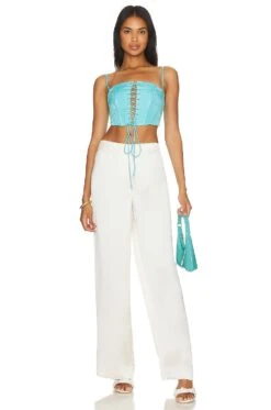 Camila Coelho Natal Top Bright Blue 10 Camila Coelho Natal Top Bright Blue -Camila coelho Sales COEL WS355 V4