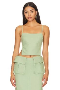 Camila Coelho Rousseau Top Sage Green