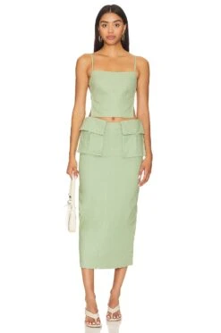 Camila Coelho Rousseau Top Sage Green 9 Camila Coelho Rousseau Top Sage Green -Camila coelho Sales COEL WS359 V4