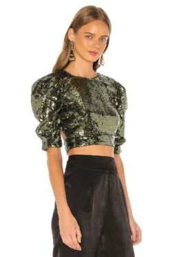 Camila Coelho Giselle Top Olive Green -Camila coelho Sales COEL WS35 V3