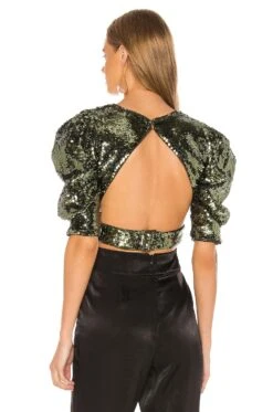 Camila Coelho Giselle Top Olive Green -Camila coelho Sales COEL WS35 V4