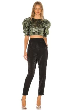 Camila Coelho Giselle Top Olive Green -Camila coelho Sales COEL WS35 V5