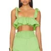 Camila Coelho Brittany Crop Top Green -Camila coelho Sales COEL WS362 V1
