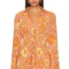 Camila Coelho Pacha Top Orange Floral 1 Camila Coelho Pacha Top Orange Floral -Camila coelho Sales COEL WS364 V1