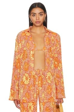 Camila Coelho Pacha Top Orange Floral -Camila coelho Sales COEL WS364 V2