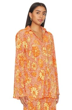 Camila Coelho Pacha Top Orange Floral -Camila coelho Sales COEL WS364 V3