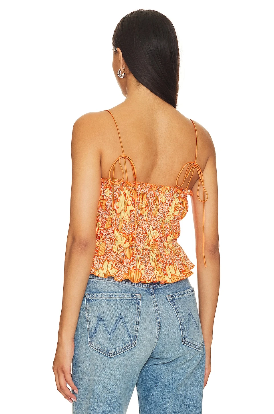 Camila Coelho Mura Top Orange Floral 5 Camila Coelho Mura Top Orange Floral - Image 3