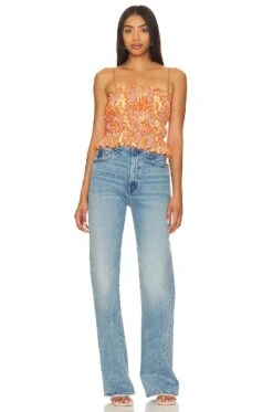 Camila Coelho Mura Top Orange Floral 9 Camila Coelho Mura Top Orange Floral -Camila coelho Sales COEL WS365 V4