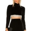 Camila Coelho Aliah Cropped Top Black -Camila coelho Sales COEL WS47 V1