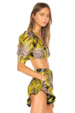 Camila Coelho Kahlo Crop Top Yellow Floral -Camila coelho Sales COEL WS4 V2