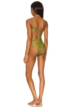 Camila Coelho Azaria One Piece Jungle Green Leopard -Camila coelho Sales COEL WX133 V4