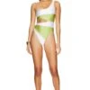 Camila Coelho Rumba One Piece Celery Green & White -Camila coelho Sales COEL WX196 V1