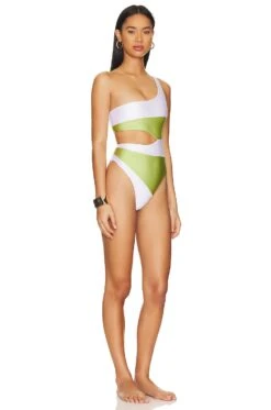 Camila Coelho Rumba One Piece Celery Green & White -Camila coelho Sales COEL WX196 V2
