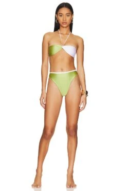 Camila Coelho Talita Top Celery Green & White -Camila coelho Sales COEL WX197 V4
