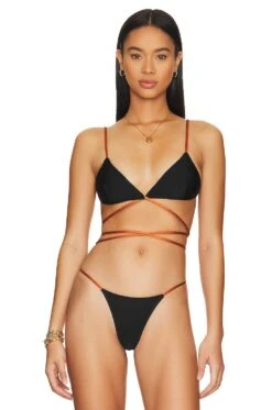 Camila Coelho Angelo Top Black & Camel