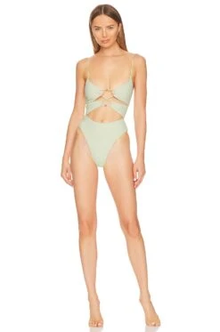 Camila Coelho Marcelo One Piece Pastel Green