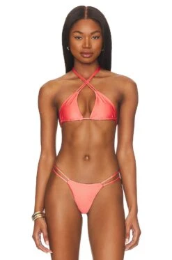 Camila Coelho Indira Top Coral Blush