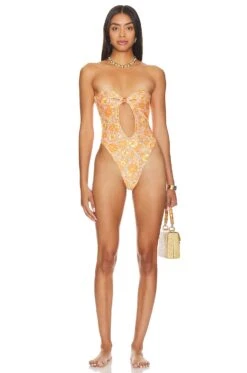 Camila Coelho Rita One Piece Orange Floral