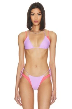 Camila Coelho Elina Top Lavender & Hot Coral