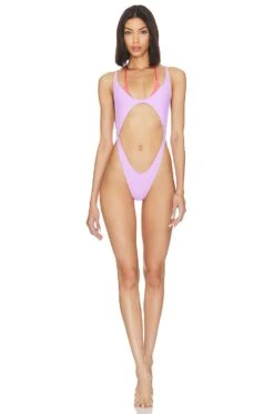 Camila Coelho Elina One Piece Lavender & Hot Coral