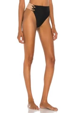 Camila Coelho Andres High Waist Bottom Black & Nude