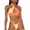 Camila Coelho Alipha Top Orange & Yellow Palm