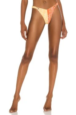 Camila Coelho Neves Bottom In Orange & Yellow Orange & Yellow Palm